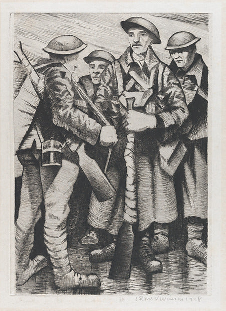 Christopher Richard Wynne Nevinson:A Group of Soldiers 1917 -16x12"(A3) Poster