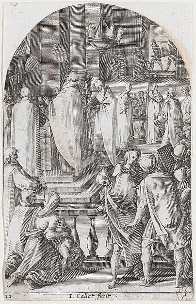 Jacques Callot , After Girolamo Muziano:St. Basil Celebratin-16x12"(A3) Poster