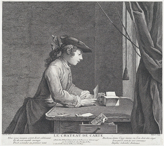 The House of Cards n.d.-after Jean Siméon Chardin,16x12"(A3) Poster