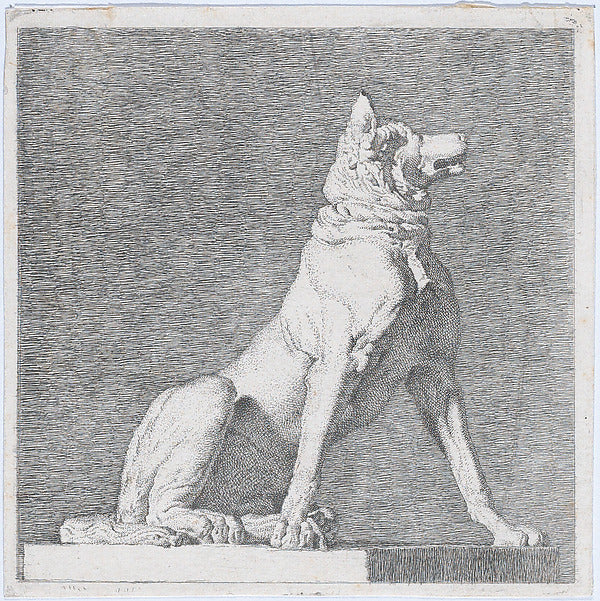 Christen Købke:Seated Dog after an antique sculpture c1838–1-16x12"(A3) Poster
