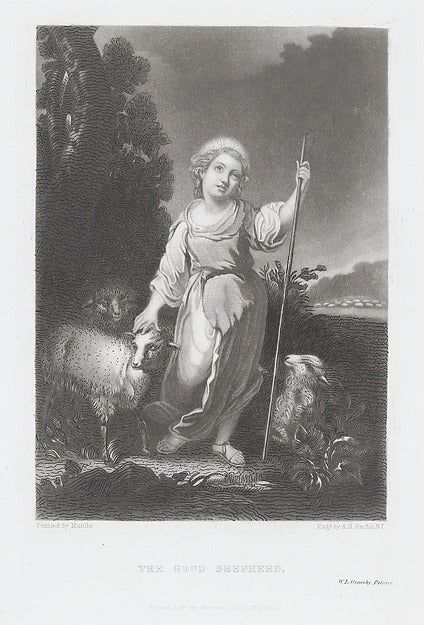 After Bartolomé Estebán Murillo:The Good Shepherd 20th centu-16x12"(A3) Poster
