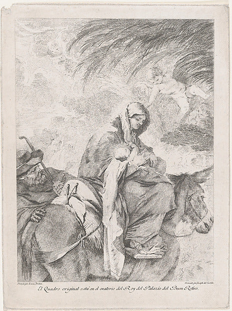 José del Castillo , After Luca Giordano:The flight into Egyp-16x12"(A3) Poster