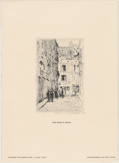 A Street in Dieppe late 19th–early 20th cent-Ernst Oppler ,16x12"(A3)Poster