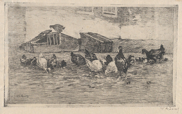 Chickens and Coops late 19th–early 20th cent-Willem de Zwart ,  Poster Print