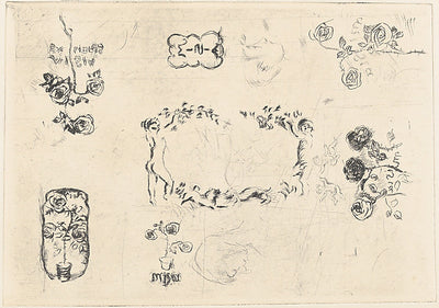 Pierre Bonnard:Preliminary design of book-plates for Misia N-16x12"(A3) Poster