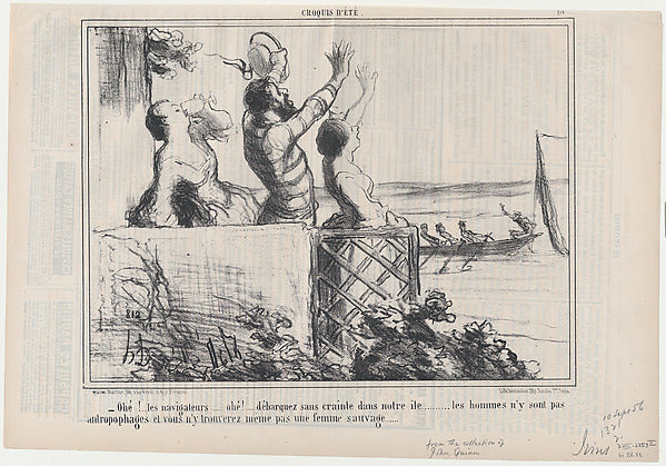 Honoré Daumier - Ohé...les navigateurs...débarquez sans craint, Poster Print Wall Art