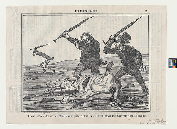 Honoré Daumier - Grande révolte des rats de montfaucon from Le, Poster Print Wall Art