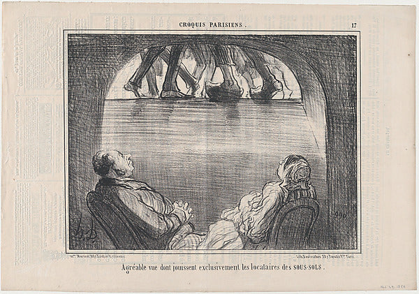 Honoré Daumier - Agréable vue...des sous-sous from Croqius Par, Poster Print Wall Art
