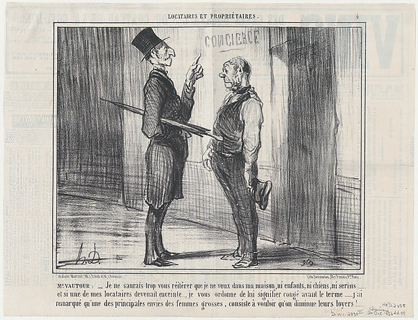 Honoré Daumier - Mr. Vautour -  –Je ne saurais trop... from Loca, Poster Print Wall Art