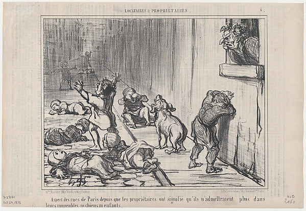 Honoré Daumier - Aspect des rues de Paris depuis... from Locat, Poster Print Wall Art