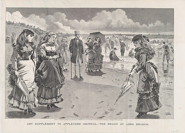 The Beach at Long Branch  August 21,1869-,  Poster Print Wall Art