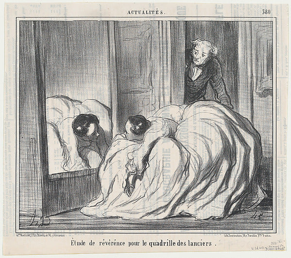 Honoré Daumier - Étude de révérence pour le quadrille des lanc, Poster Print Wall Art