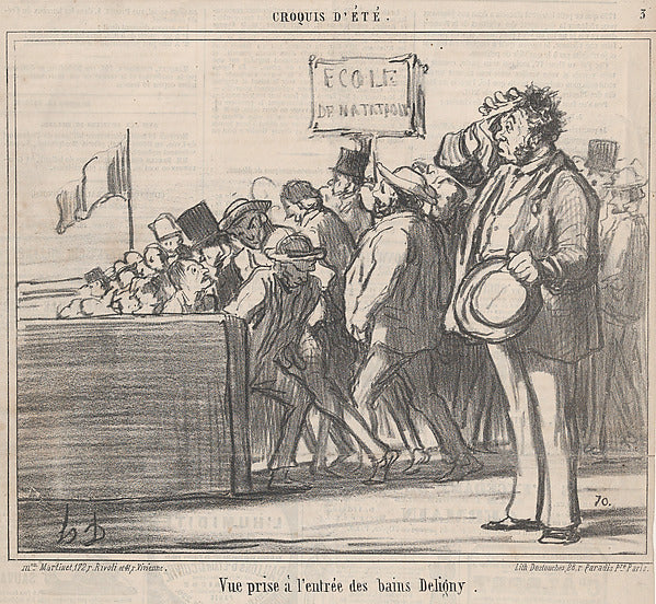 Honoré Daumier:Vue prise à l'entrée des bains Deligny from C-16x12"(A3) Poster