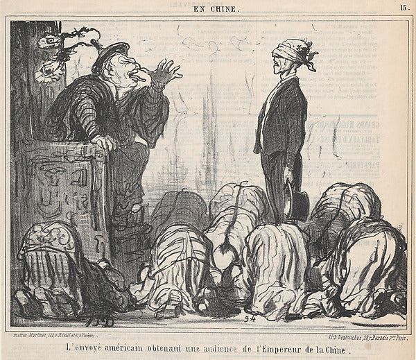 Honoré Daumier:L'envoyé américain obtenant une audience de l-16x12"(A3) Poster