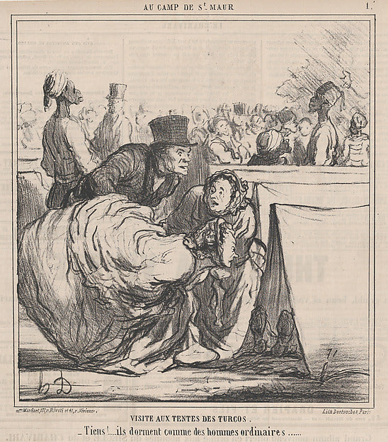 Honoré Daumier:Visite aux Tentes des Turcos.... from Au Camp-16x12"(A3) Poster