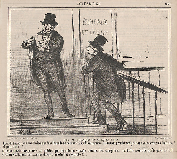 Honoré Daumier:LES ACTIONNAIRES DU GREAT-EASTERN.... from En-16x12"(A3) Poster