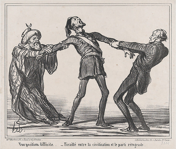 Honoré Daumier:Une position difficile. from Actualités publi-16x12"(A3) Poster