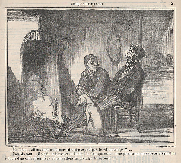 Honoré Daumier:Eh! bien.... allons-nous continuer notre chas-16x12"(A3) Poster