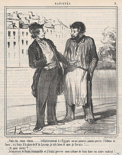 Honoré Daumier:Vois-tu mon vieux..... relativement à l'Égypt-16x12"(A3) Poster