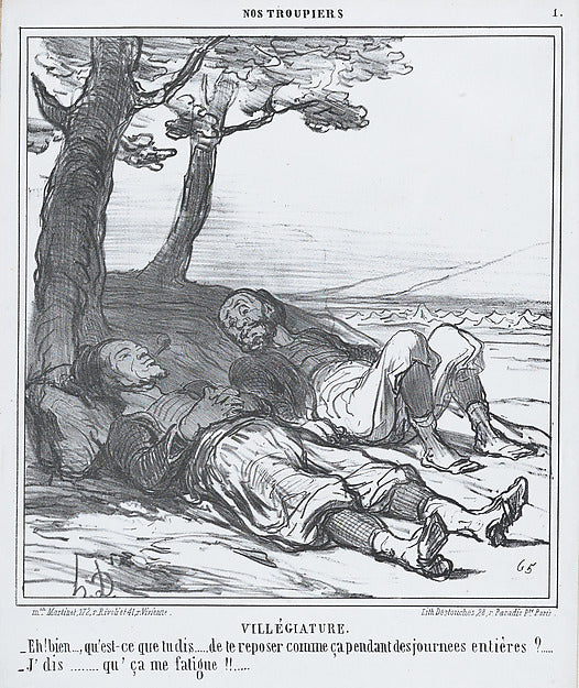 Honoré Daumier:Villégiature from Nos Troupiers published in -16x12"(A3) Poster