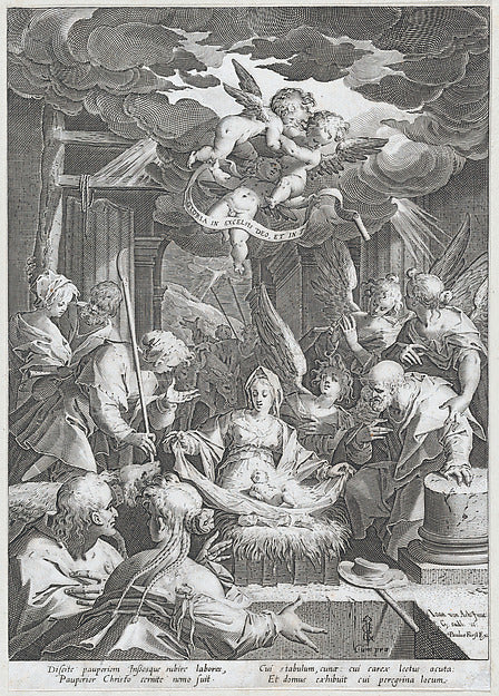 Aegidius Sadeler II , After Hans von Aachen - Nativity 1588, Poster Print Wall Art