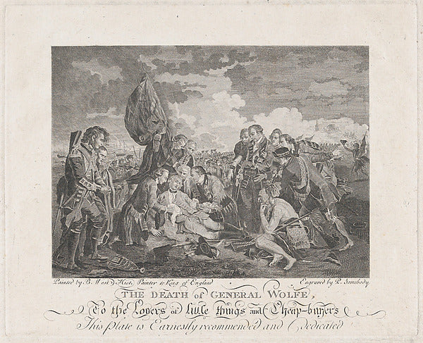 The Death of General Wolfe  after 1776-P. Somebody, After Benj,  Poster Print Wall Art