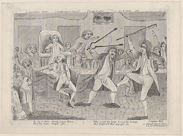 Congressional Pugilists 1798-Anonymous, American, 18th cent, Poster Print
