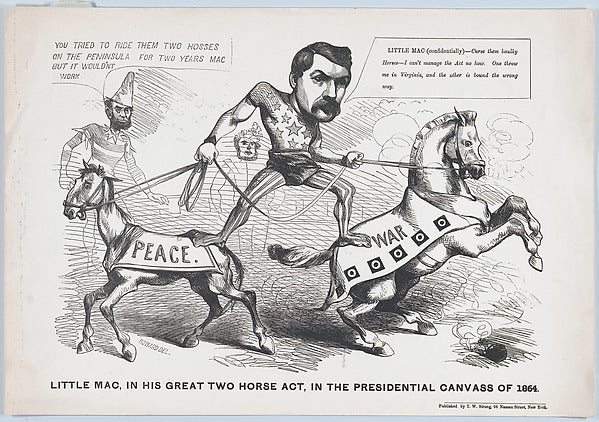 Little Mac  in His Great Two Horse Act  in the Presendential C, Poster Print