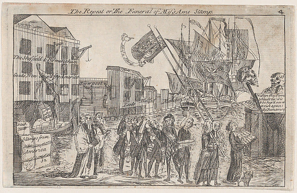 The Repeal  or the Funeral of Miss Ame Stamp 1766-Anonymous, B, Poster Print