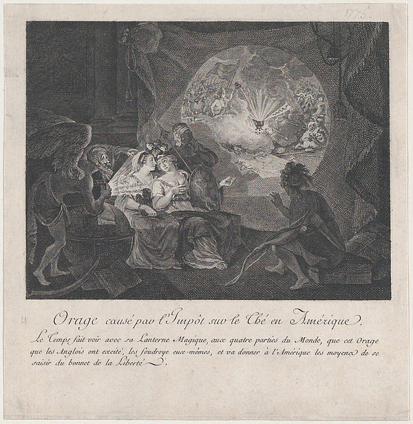 Orage causé par l'Impôt sur le Thé en Amérique c1775-Anonymous, Poster Print