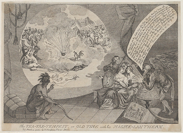 The Tea-Tax-Tempest  or Old Time with his Magick Lanthern Marc, Poster Print