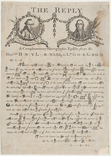 The Reply: A Complimentory [sic] Hieroglyphic Epistle from the, Poster Print