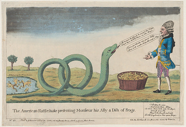 The American Rattlesnake Presenting Monsieur his Ally [sic] a , Poster Print