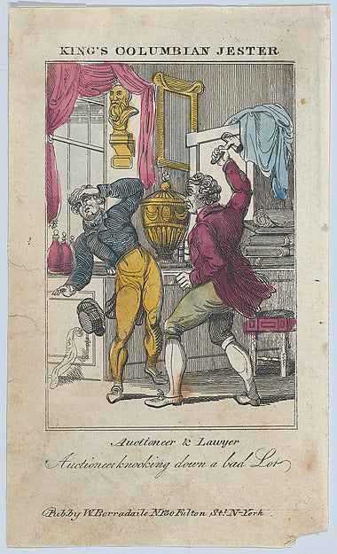 Auctioneer & Lawyer  Auctioneer Knocking Down a Bad Lot early , Poster Print