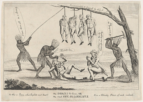 The Savages Let Loose  or the Cruel Fate of the Loyalists 1783, Poster Print
