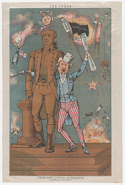 Uncle Sam's Annual Celebration  Fire-works of the Period 1881–, Poster Print
