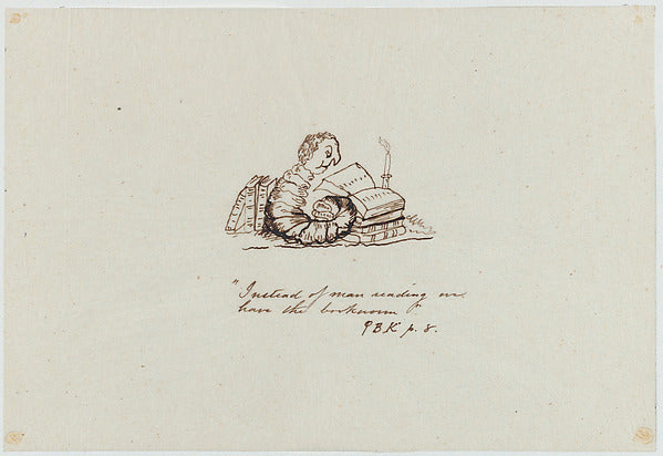 Instead of Man Reading We Have the Bookworm 1830–92-Christophe, Poster Print