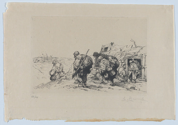 Auguste Brouet:The Relief or Exiting the Blockhaus late 19th-16x12"(A3) Poster