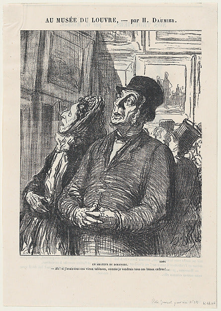 Honoré Daumier:A Sunday connoisseur from 'At the Louvre ' pu-16x12"(A3) Poster