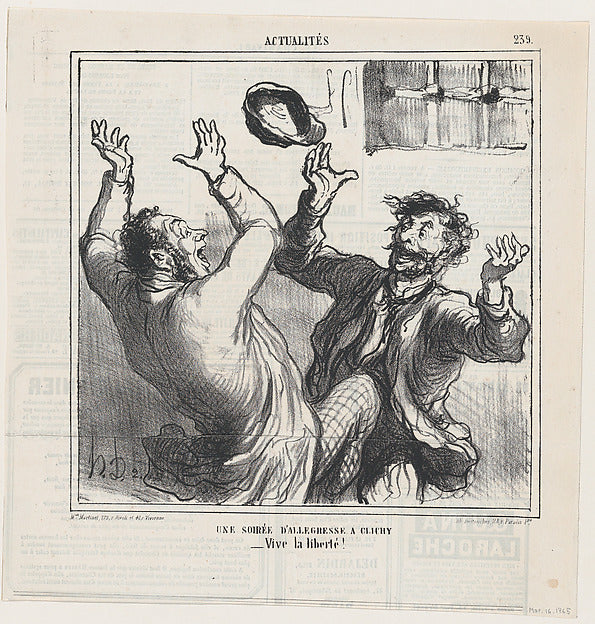 Honoré Daumier:A happy evening party in Clichy from 'News of-16x12"(A3) Poster