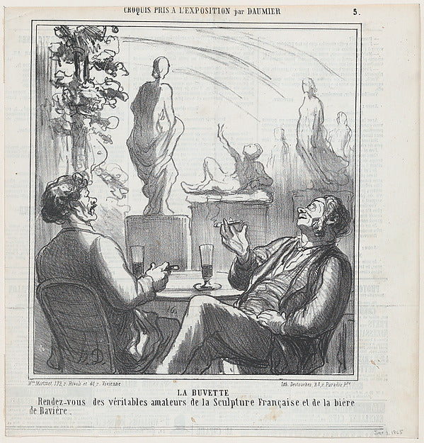 Honoré Daumier:At the bar meeting point for the true lovers -16x12"(A3) Poster