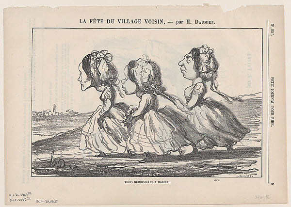 Honoré Daumier:Three marriageable young ladies from 'A celeb-16x12"(A3) Poster