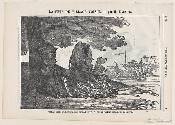 Honoré Daumier:A bourgeois family convinced that they must p-16x12"(A3) Poster