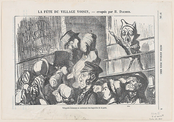 Honoré Daumier:Thrifty villagers satisfied watching the pres-16x12"(A3) Poster