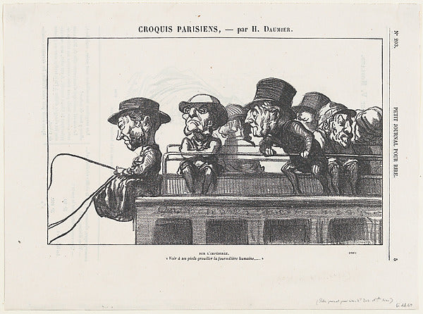 Honoré Daumier:On the imperiale "At one's feet one can obser-16x12"(A3) Poster