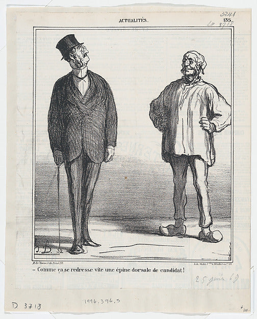 Comme ça se redresse vite. . . June 25,1869-Honoré Daumier,  Poster Print Wall Art