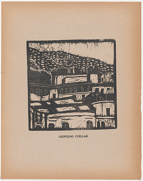 Leopoldo Cuellar:A townscape from the portfolio 'Los pequeño-16x12"(A3) Poster