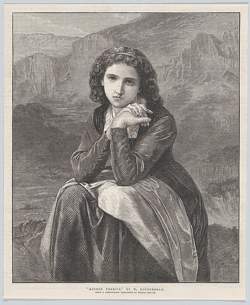 After William Bouguereau:Mignon Pensive from “Illustrated Lo-16x12"(A3) Poster