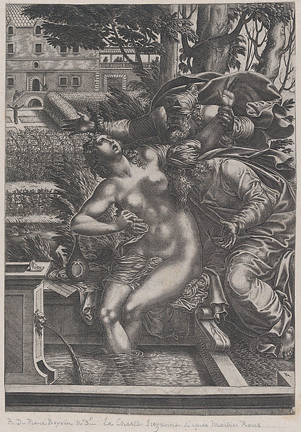 Susanna and the Elders-René Boyvin, After Giulio Romano,  Poster Print Wall Art