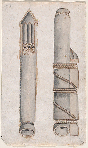 Anonymous, Italian, 17th century:Design of fireworks: two vi-16x12"(A3) Poster